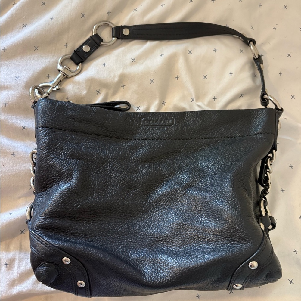 Coach Vintage Black Leather Shoulder Bag